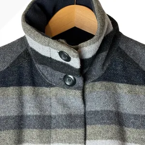Prana‎ Lily Wool Blend Jacket Women Small Grey Striped Gorpcore Full Zip Coat thumbnail 5