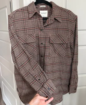 Abercrombie & Fitch Oversized Flannel Shirt Jacket thumbnail 1