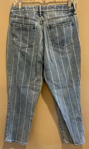 PacSun Blue and White Striped Women's Jeans thumbnail 2