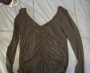 Black Long Sleeve American Eagle Crop Top thumbnail 1