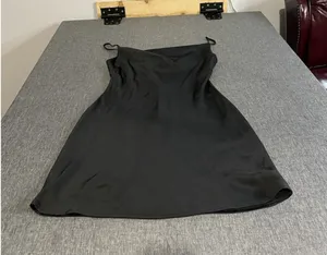 Urban Outfitters Womens Mallory Cowl Neck Slip Mini Dress Sz Small Black Satin thumbnail 1