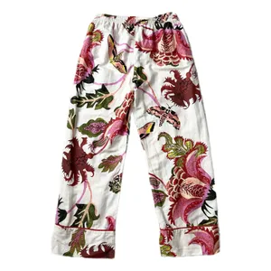 NEW Raphael Balme Anthropologie Flannel Sleep Pants Pink Combo Floral Lounge XS thumbnail 4