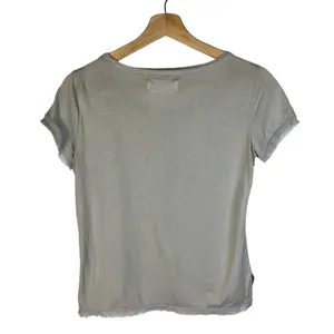 Abercrombie & Fitch Light Gray Lace Front Short Sleeve Top‎ XS thumbnail 2