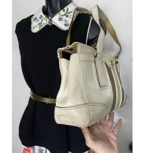 coach leather white shoulder bag thumbnail 7