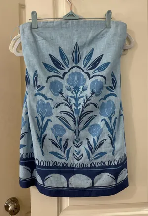 Blue Floral Strapless Romper thumbnail 1