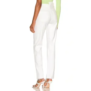 Agolde Jeans Womens 24 White Organic Cotton High Rise Criss Cross Straight Leg thumbnail 5