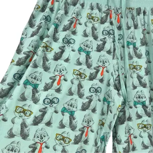 Disney Chip n Dale Mint Pajama Pants Nerd Glasses Tie Sleep Lounge Joggers L thumbnail 4