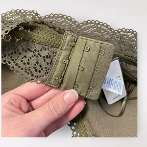 American Eagle Aerie Green Wildflower Lace‎ Padded Halter Bralette Size M NWT thumbnail 6