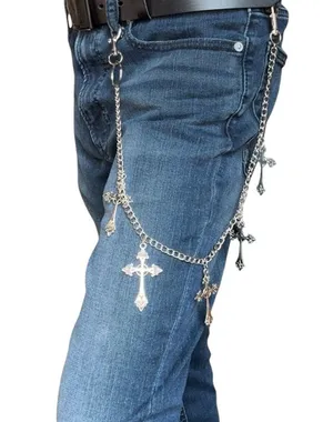 Cross Pants Chain for Men Women,Jeans Chain,Keys Chain,Biker Wallet Chain,Streetwear Punk Hip Hop Unisex Style thumbnail 1