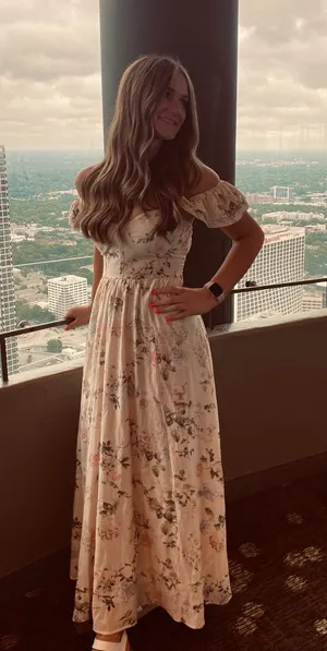 Pink floral dress thumbnail 1