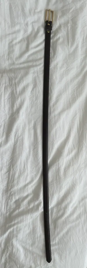 Thin Dark Brown Leather Belt thumbnail 1