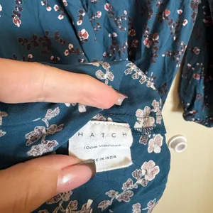 Hatch The Shana‎ Midi Maternity Dress Moroccan Blue Multi Floral Size 2 Medium thumbnail 6
