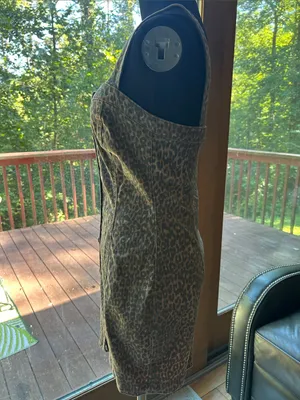 Jessica Simpson Leopard-Print Button-Front Mini Dress in Brown thumbnail 4
