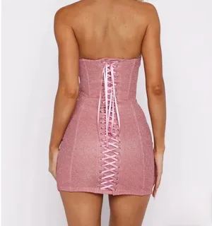 Walk of Fame strapless mini dress pink thumbnail 5