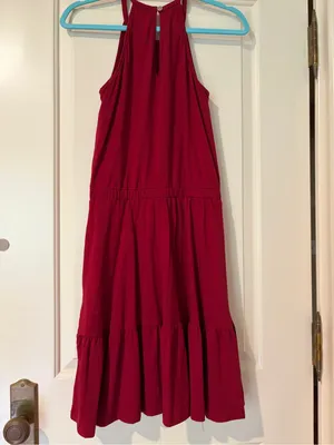 NWT Newshows Sleeveless Knee-Length Red Halter Dress Size S thumbnail 2