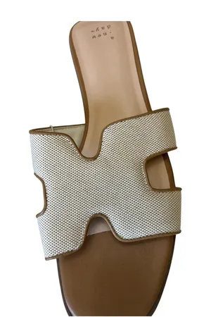 A New Day Woven Slide H. Sandals Suze 11‎ Women's Ivory & Tan thumbnail 1