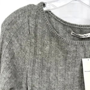 Abercrombie & Fitch Sweater Midi Dress Women Small Grey Ribbed Minimalist Luxury thumbnail 9