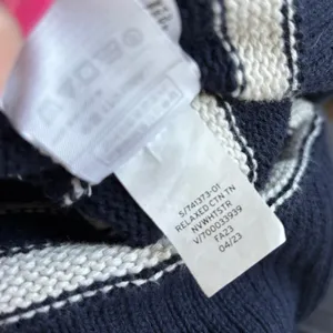 Gap 24/7 Stripe Turtleneck Sweater‎ XL 100% Cotton Navy Nautical Coastal Sailing thumbnail 8