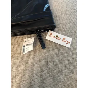 NWT Bonita Bag Women's Black Vinyl‎ Clutch Bag 15"x 9" thumbnail 5