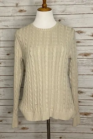 L.L. Bean 100% cotton cable thumbnail 1