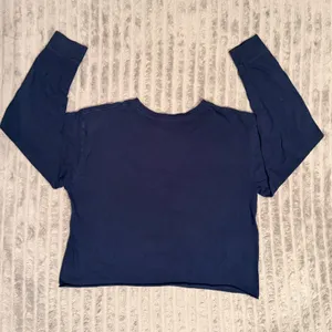 John Galt Seattle Graphic Long Sleeve Cropped Tee Navy Brandy Melville OS thumbnail 6