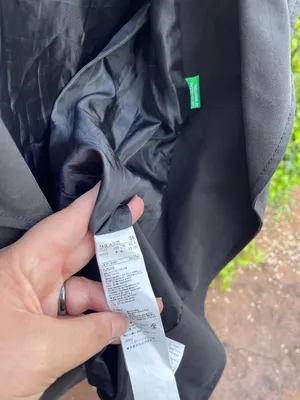 Y2K United Colors of Benetton Black Trench Coat M Minimalist Belted Jacket thumbnail 10