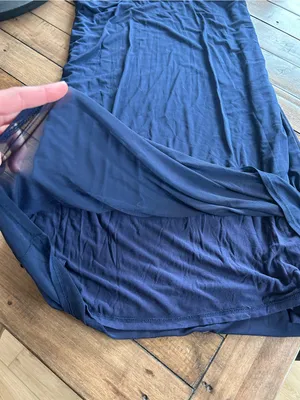 Anthropologie Maeve Yoke Ruched Navy Blue Skirt XS thumbnail 7