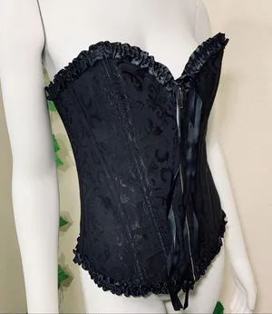 Corset Black Zipper Festival Cosplay New thumbnail 1