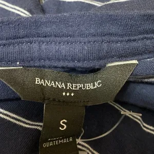 Banana Republic Women's Blue Striped Cap Sleeve Crew Neck Tee T-shirt Top Size S thumbnail 3