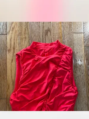 red ruched formal ruffle mini dress Size M thumbnail 3