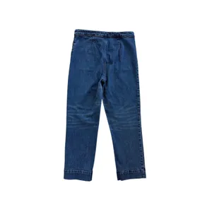Free People Straight High Rise Tapered Cropped Denim Blue Jeans Size 29 thumbnail 2