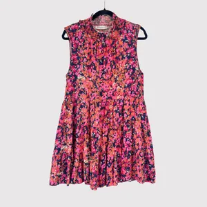 Amanda Uprichard Womens Dress Pink Nadia Mini Floral Sleeveless A Line Large thumbnail 2