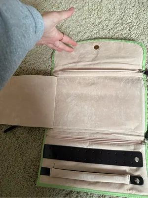 Rowallan Lime Green Travel Pouch with Brown Logo Patch Pink thumbnail 4
