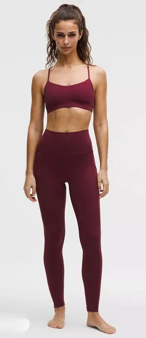 Lululemon High Rise Leggings Burgundy Maroon Yoga Pants Size 4 thumbnail 1