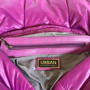 Urban Expression Magenta Puffer Quilted Vegan Shoulder Bag Crossbody Magenta thumbnail 5