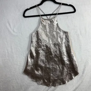 Free People XS Lamour Top Silver Metallic Halter Fairy Cyber Fest Y2K EGirl Edgy thumbnail 5