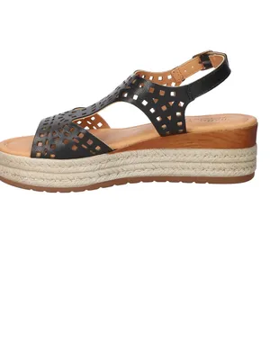 Bella Vita women’s Ann-Italy black Perforated Wedge Sandals shoes 8 extra wide thumbnail 3