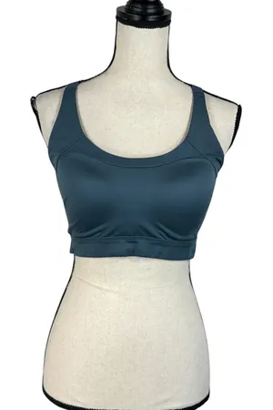 Gymshark Medium Racerback Sports Bra Adjustable Padded Cups Pullover Mesh Teal thumbnail 1