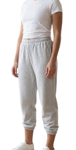 Gap Light Gray Sweatpants Elastic Cuffs Casual Workout Cozy L thumbnail 1