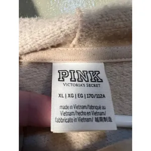 Victoria's Secret PINK Women's Sz XL Classic Full Zip Hoodie Vanilla Bean Silver thumbnail 11