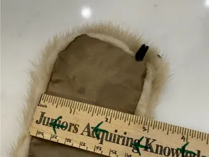 VINTAGE Cream Beige MINK FUR COLLAR Tan‎ SATIN Lining thumbnail 4