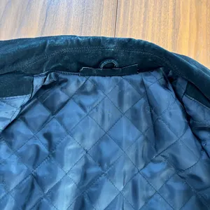 Vintage 90s Distressed Black Suede Leather Bomber Jacket Quilted Lining No Size thumbnail 9