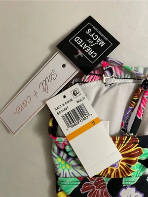 Salt & Cove SET NWT Biking Swimsuit Multi Colored Size S Junior Black thumbnail 5
