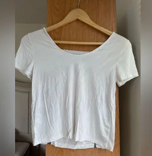 American Eagle Outfitters White Top with Black Embroidery thumbnail 2