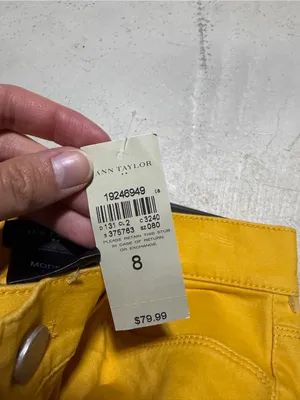 Ann taylor NWT modern skinny leg Yellow Pants 8 MSRP$80 thumbnail 6