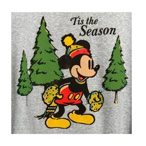Disney Women's Mickey Mouse 'Tis the Season' Christmas Trees Sweatshirt Size L thumbnail 3