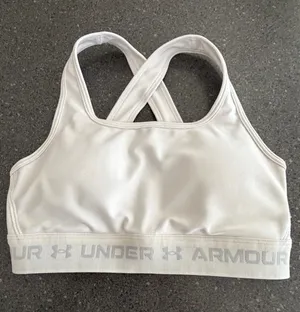 Under Armour White Crossback Sports Bra with Logo Band size S thumbnail 1