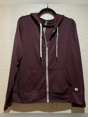 Vuori NWOT Halo Performance Hoodie Heather Red Full-Zip sweatshirt M thumbnail 4