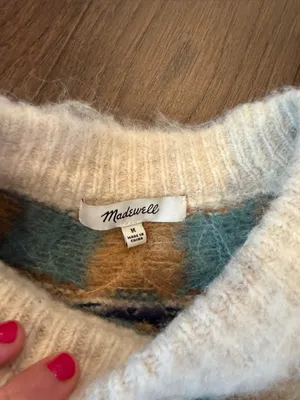 Madewell Sorenna Brushed Checkerboard Sweater in Size Medium - C71-014 thumbnail 7