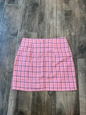 SHEIN Pink Plaid Skirt thumbnail 5